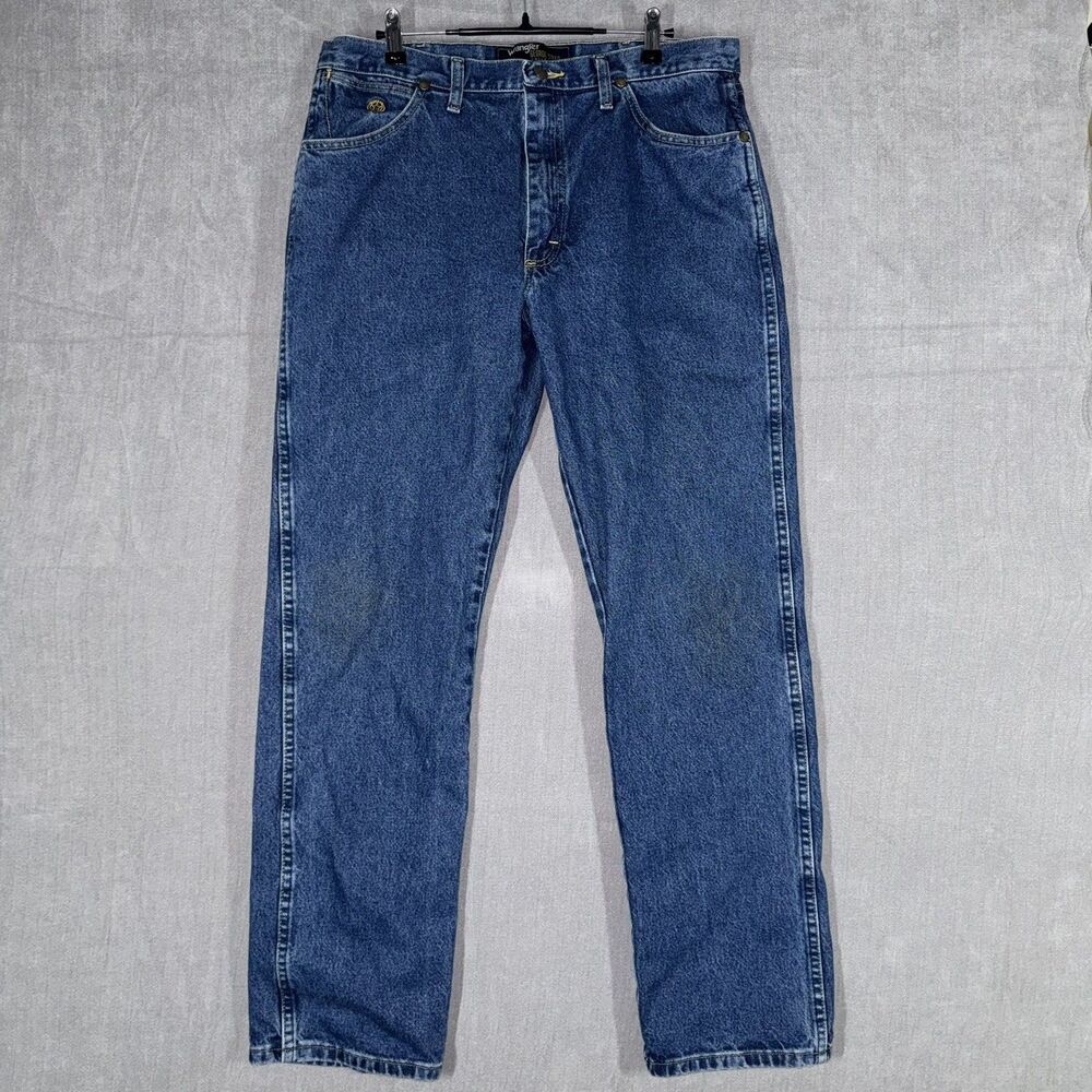 Wrangler George Strait Jeans Men 35x32 Blue Cowboy Cut Western 13MGSHD